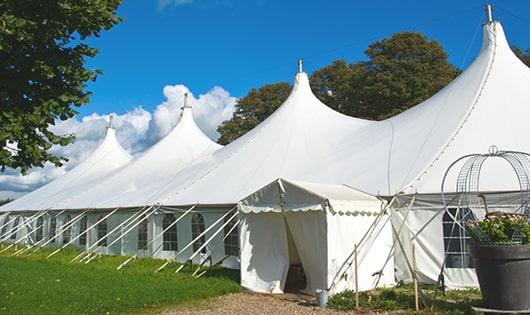 high-quality portable restrooms stationed at a wedding, meeting the needs of guests throughout the outdoor reception in Rahway NJ